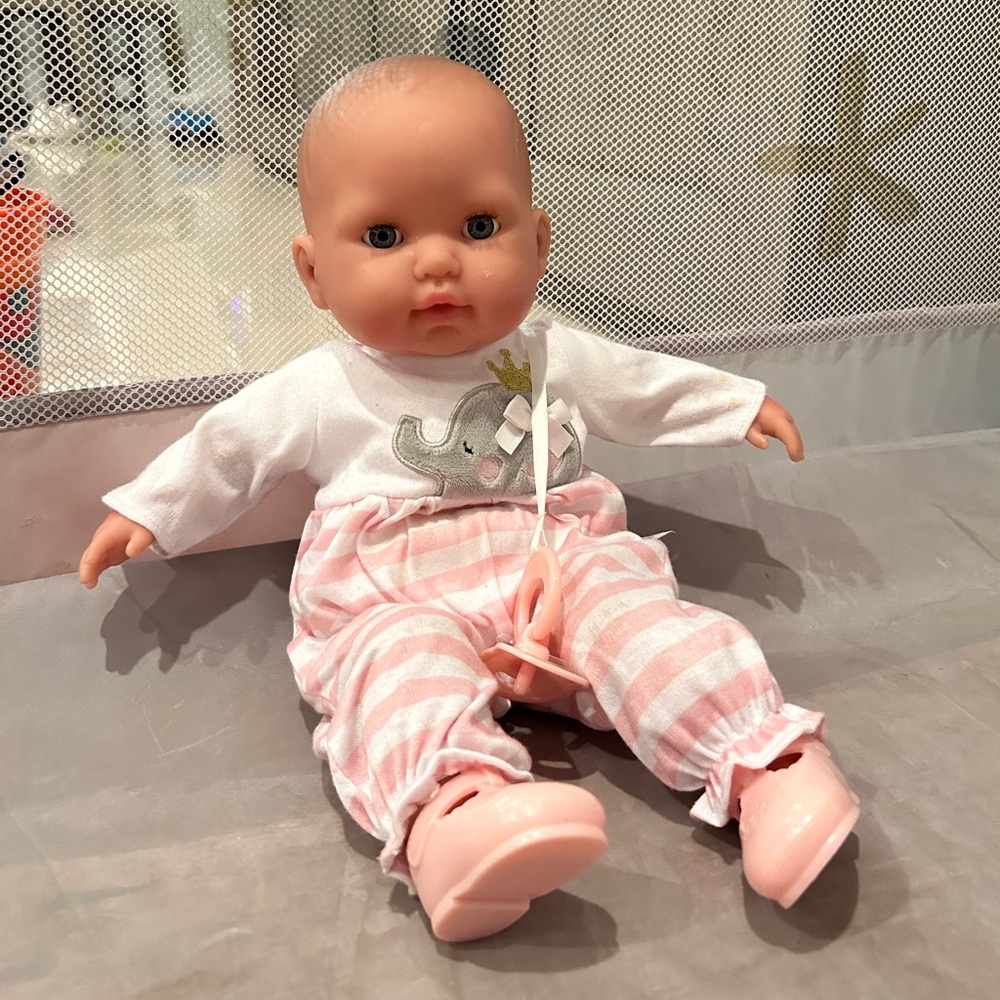 Baby Doll with Pink Striped Outfit